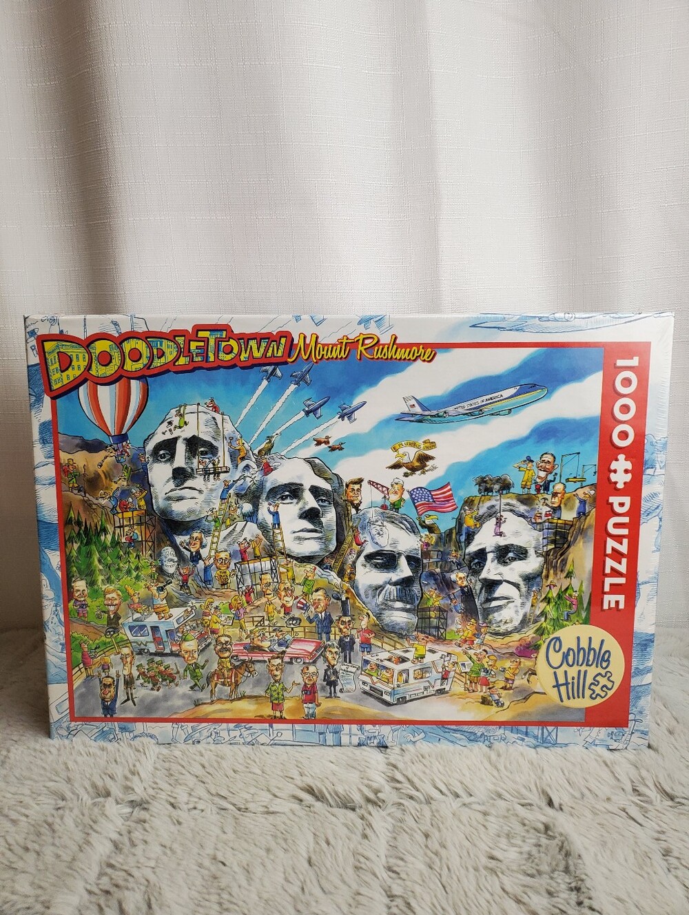 Mount Rushmore Doodle Town 1000 Piece Jigsaw Puzzle Cobble Hill New Sealed